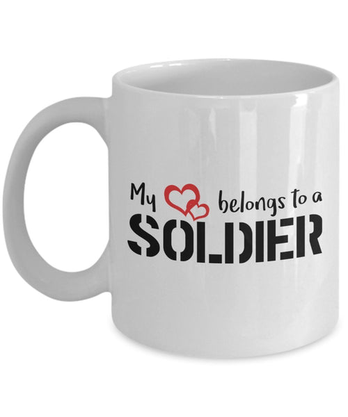 My Heart Belongs To A Soldier Mug