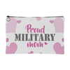 Proud Military Mom Hearts Accessory Pouch / Cosmetics Bag