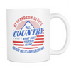 My grandson Serves His Country what does yours do again? Proud Military Grandma - Coffee/Tea Mug, 11/15 oz, White