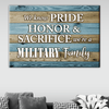 We Know Pride Honor & Sacrifice We're A Military Family Wall Art