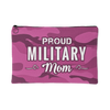Proud Military Mom Pink & Purple Camo Accessory Pouch / Cosmetics Bag