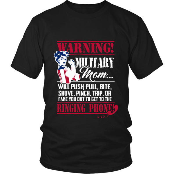 Warning Military Mom (Black Version) 5X